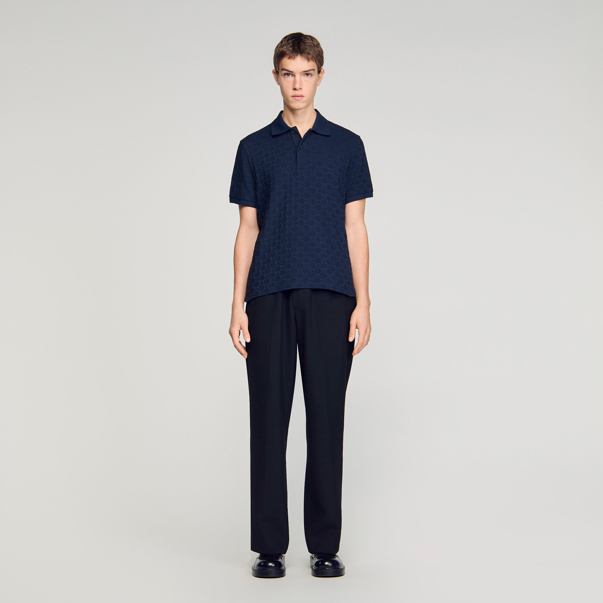 Square Cross jacquard polo