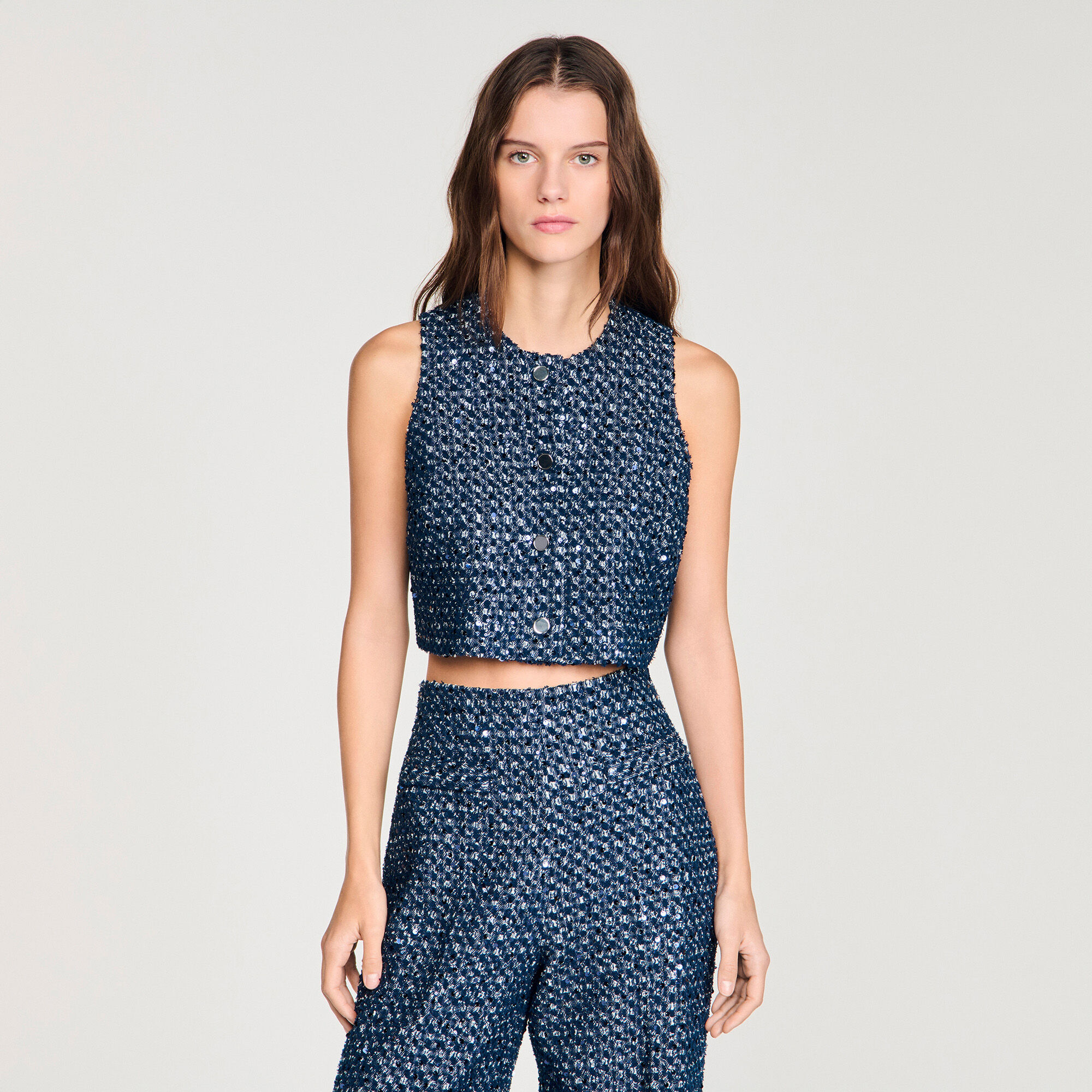Sequin crop top