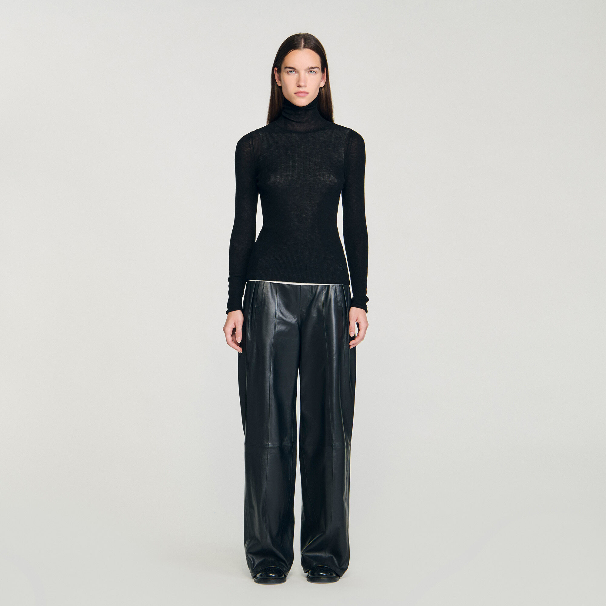 Layered turtleneck sweater