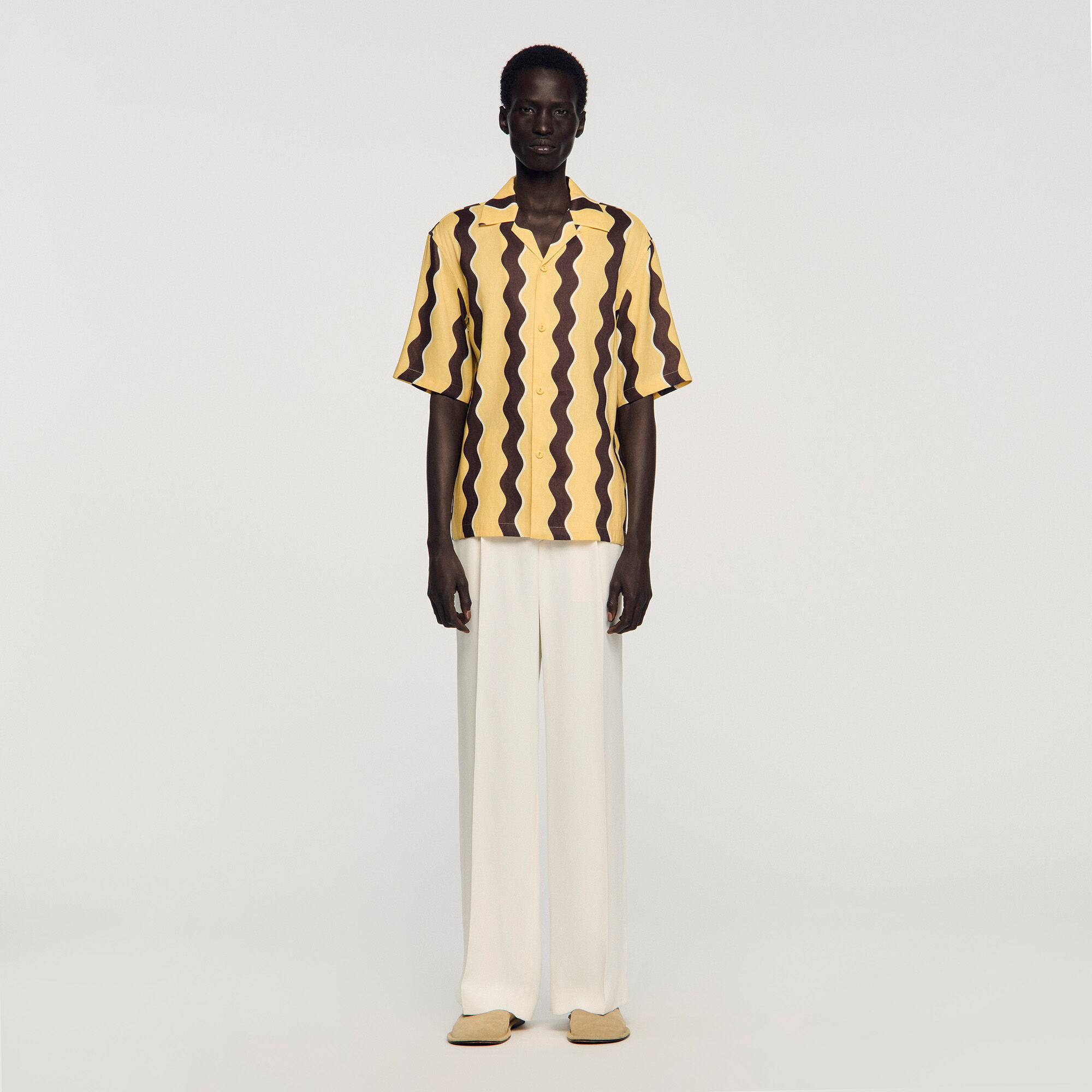 Printed linen shirt