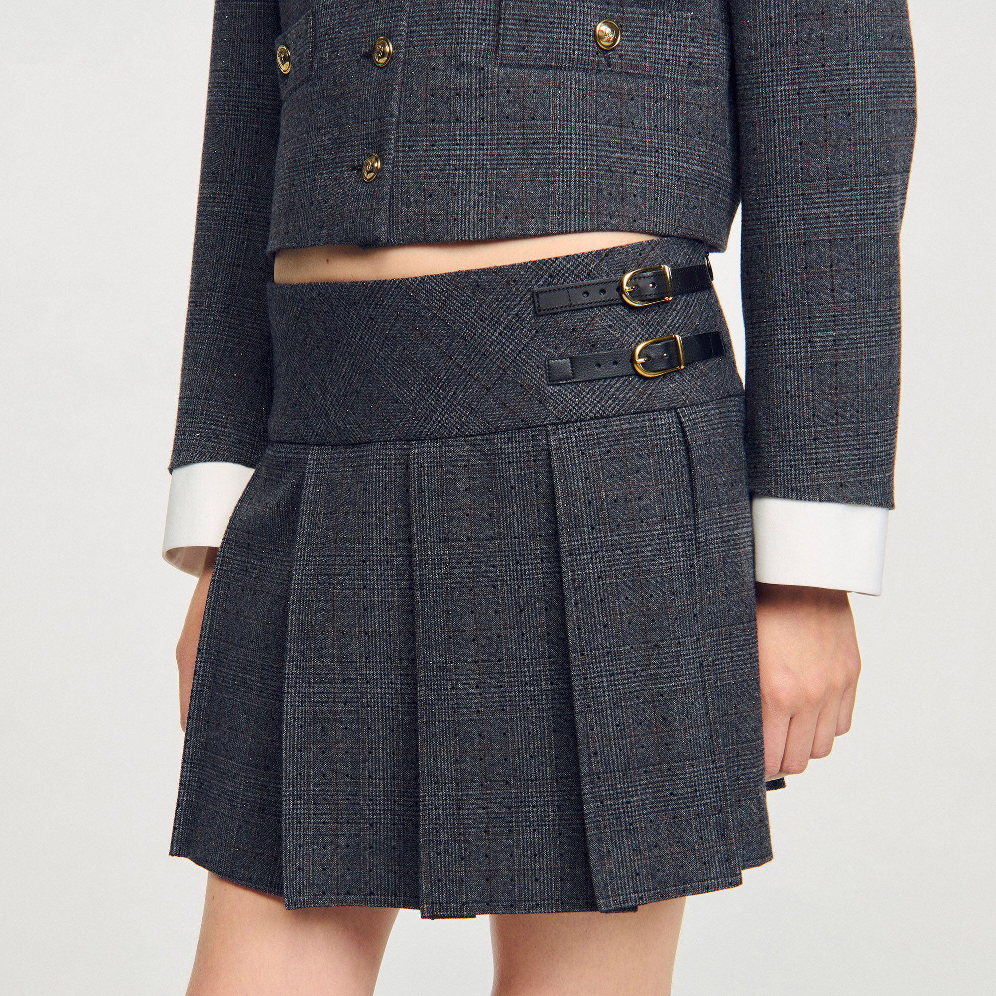 Mini rhinestone suit skirt