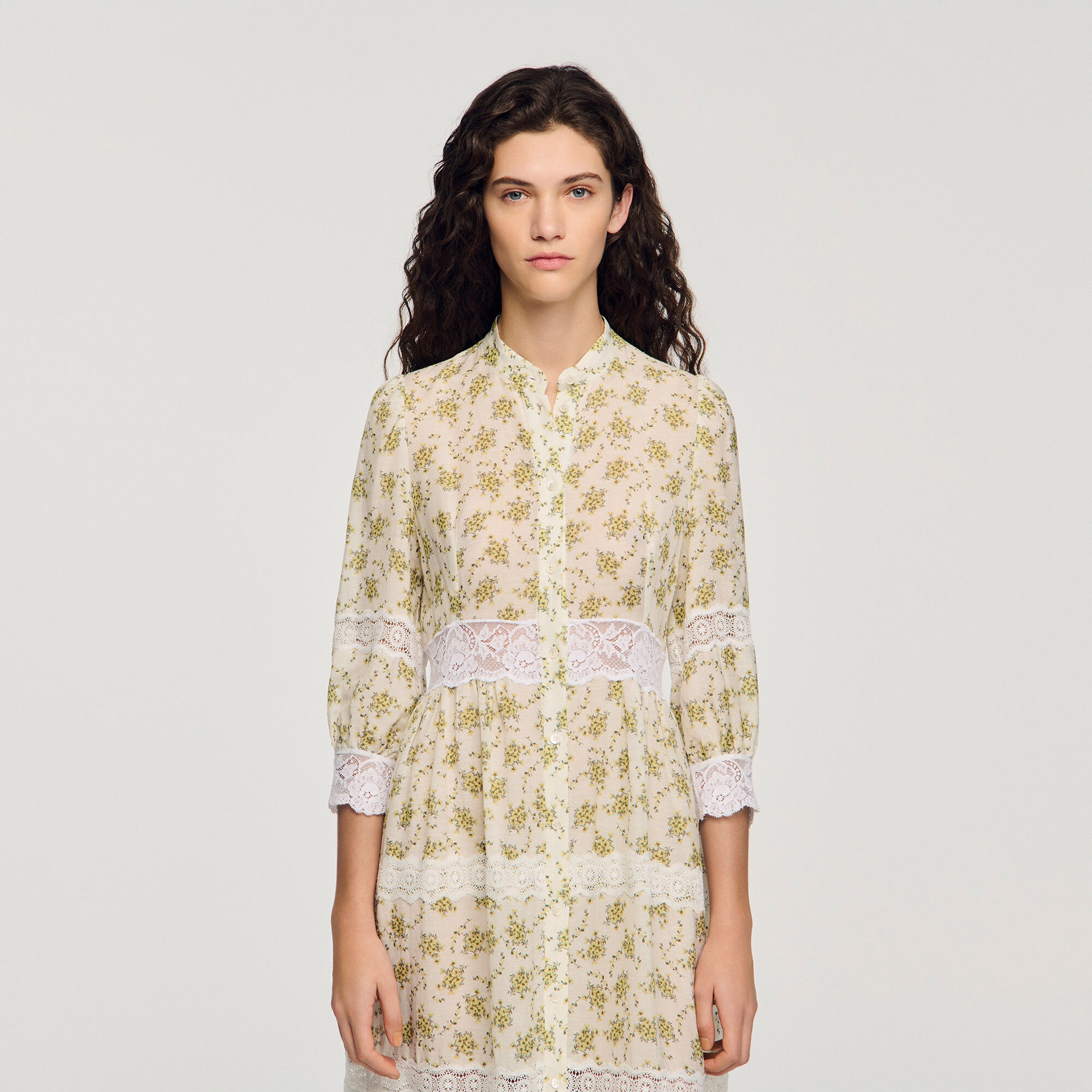 Floral lace midi dress