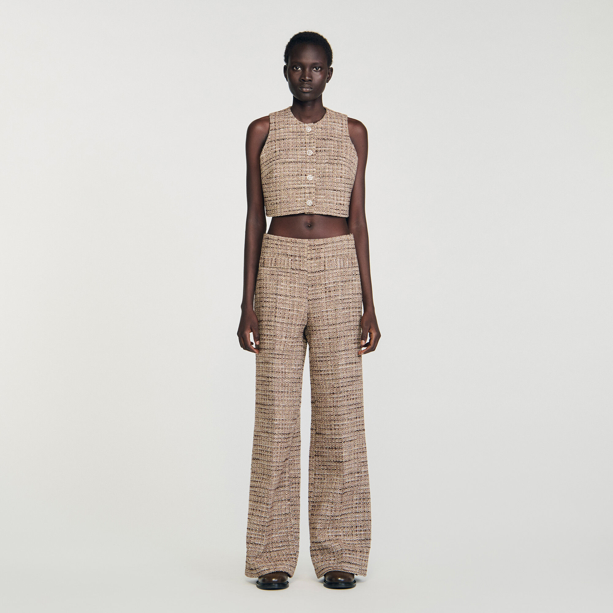 Decorative tweed trousers