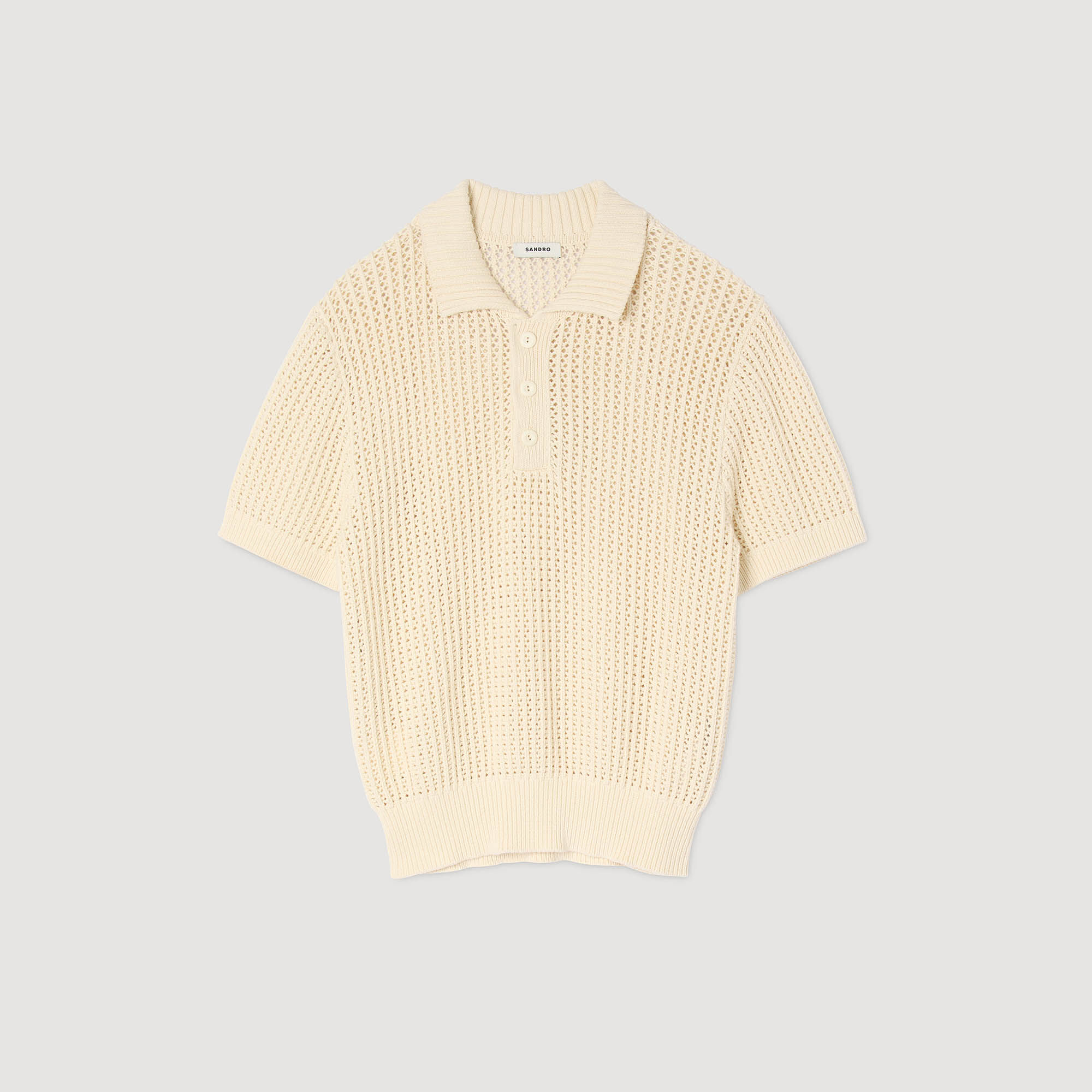 Cotton shirt with polo collar