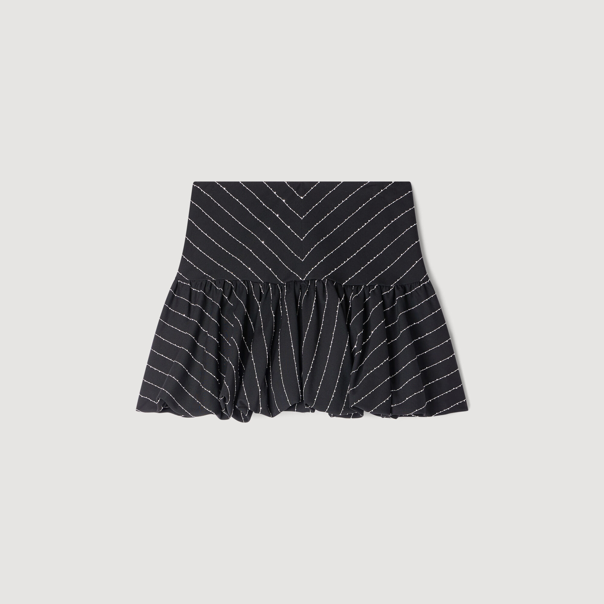Mini striped sequin skirt