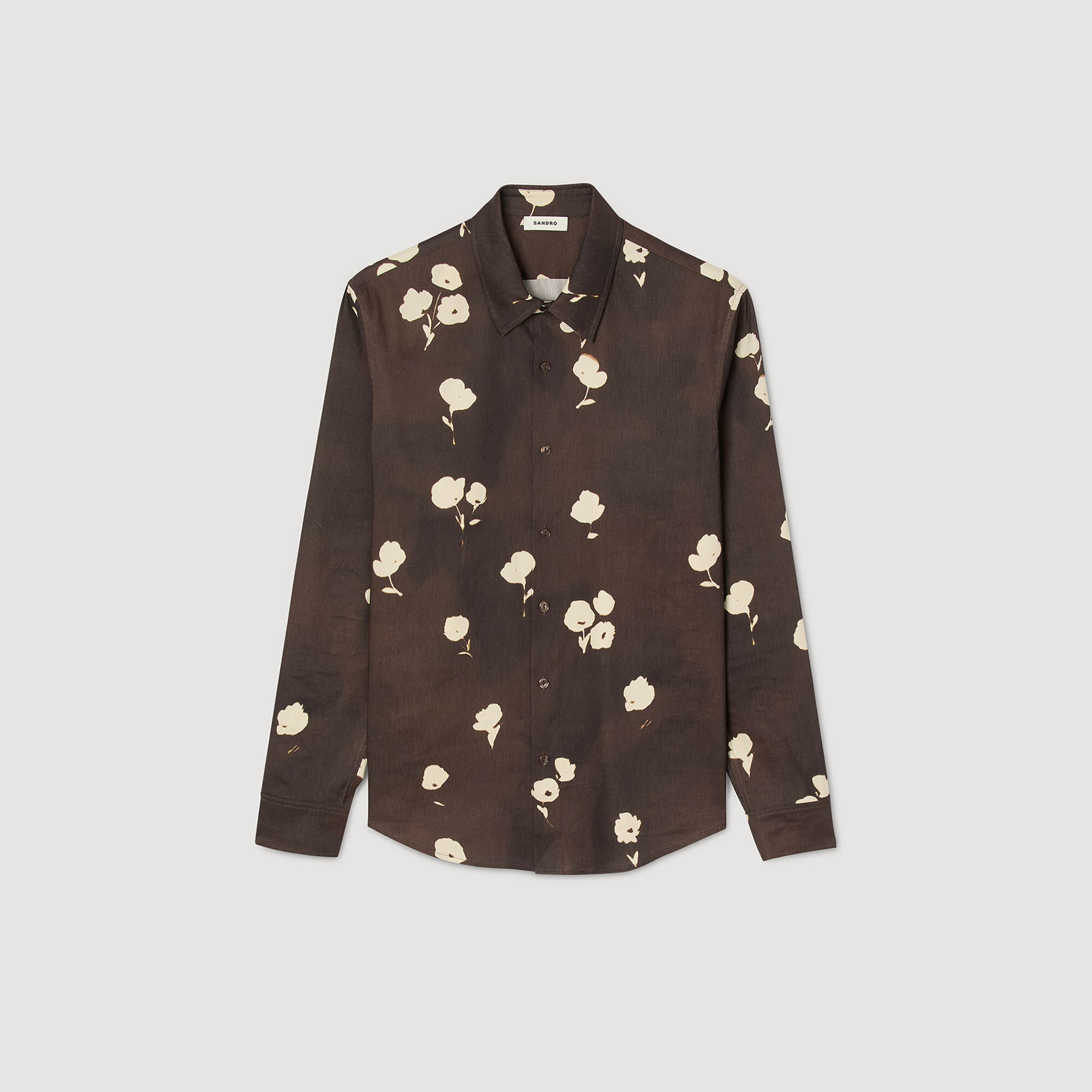Floral print linen shirt