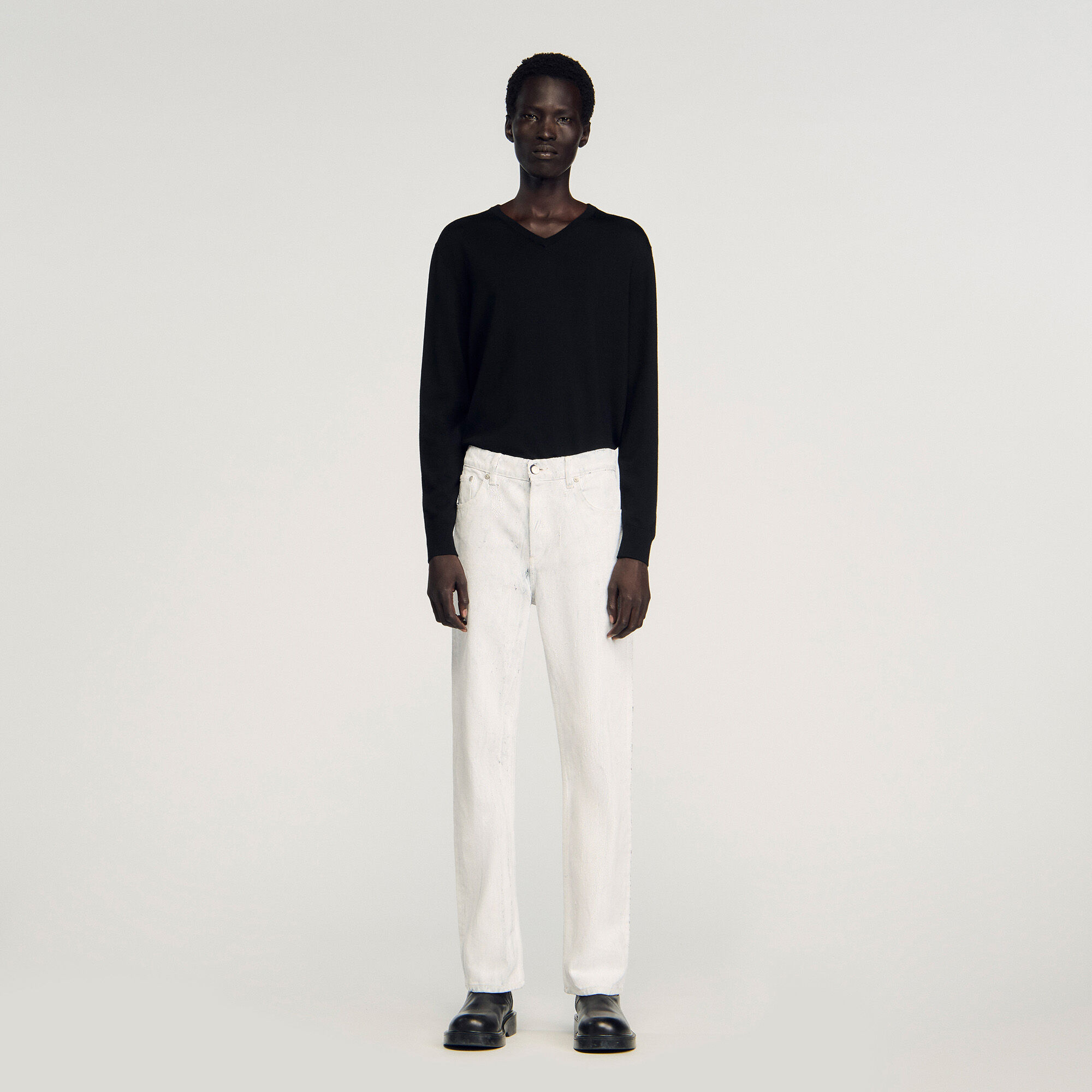 Regular crackle-effect jeans