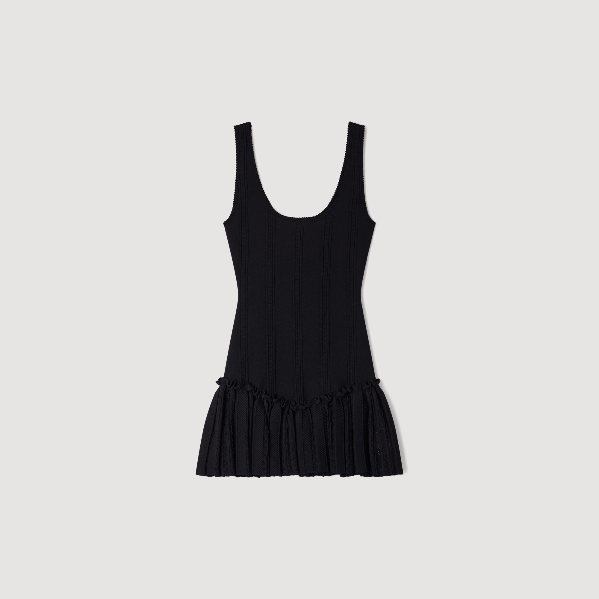 Mini knit dress with ruffle