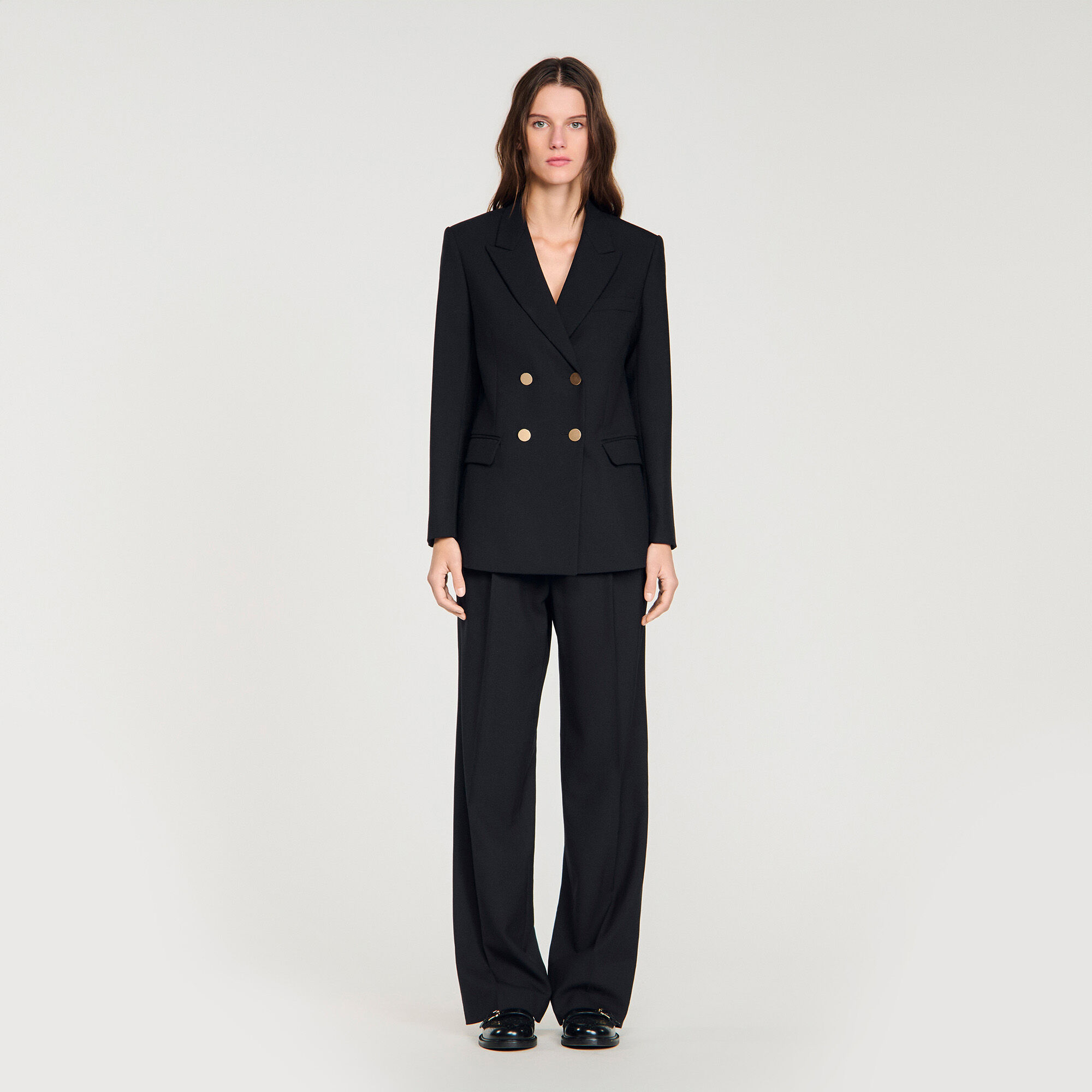Wool slim-fit suit jacket