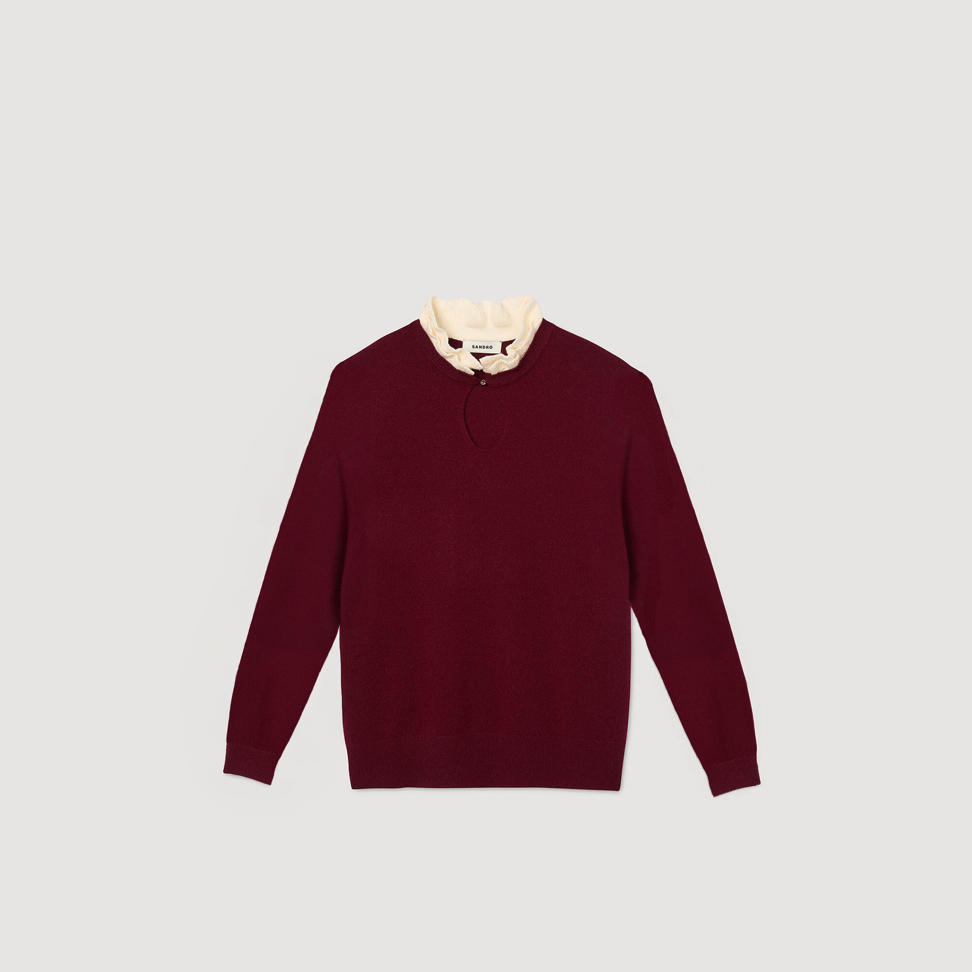 Ruffled-neck sweater