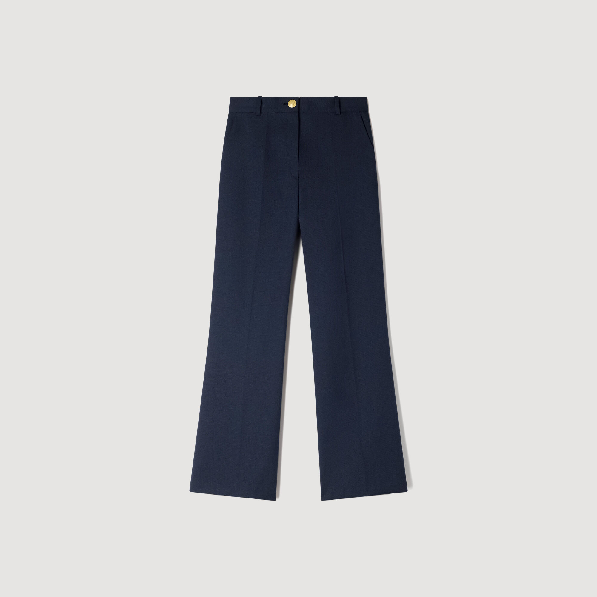 Wide-leg wool trousers