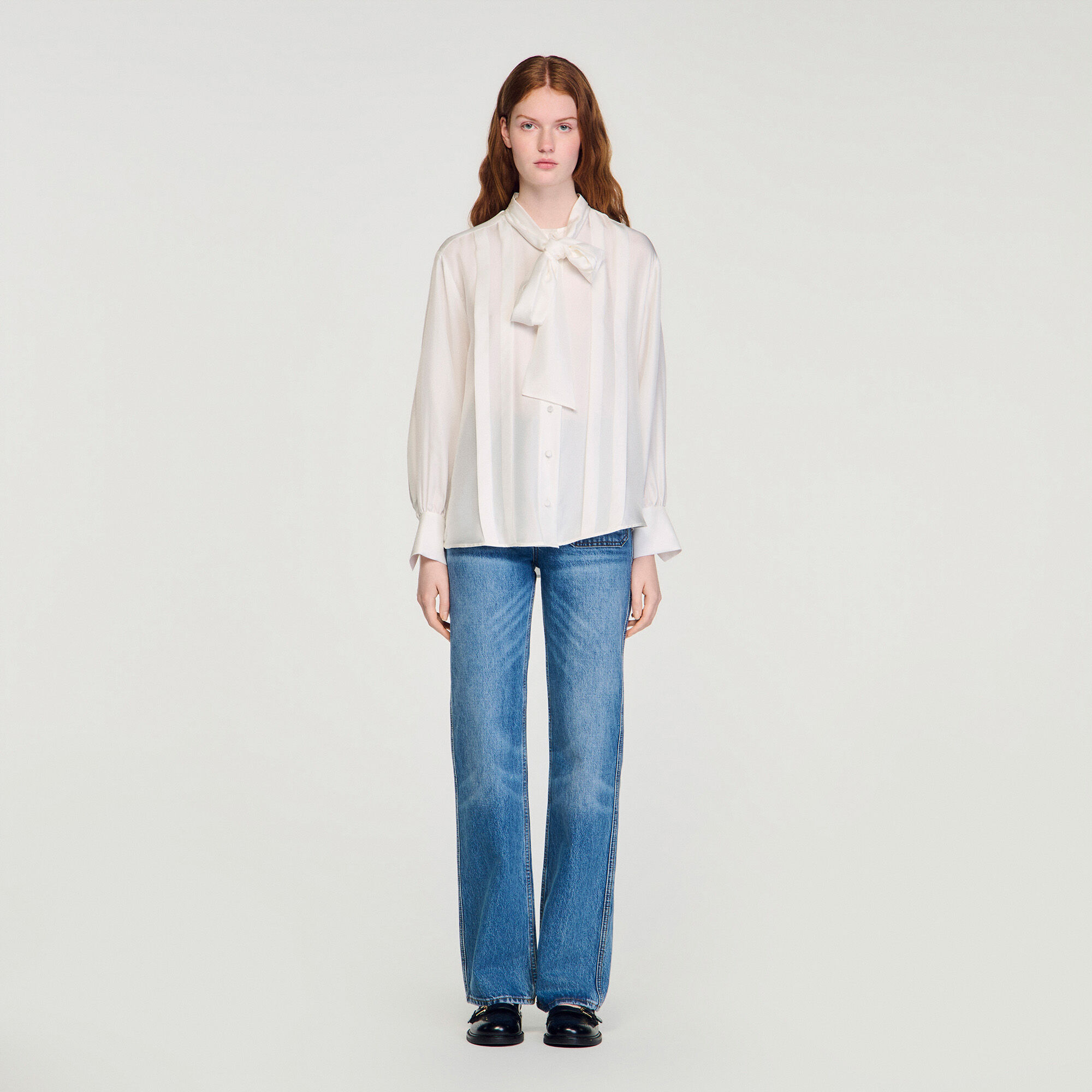 Silk lavallière shirt