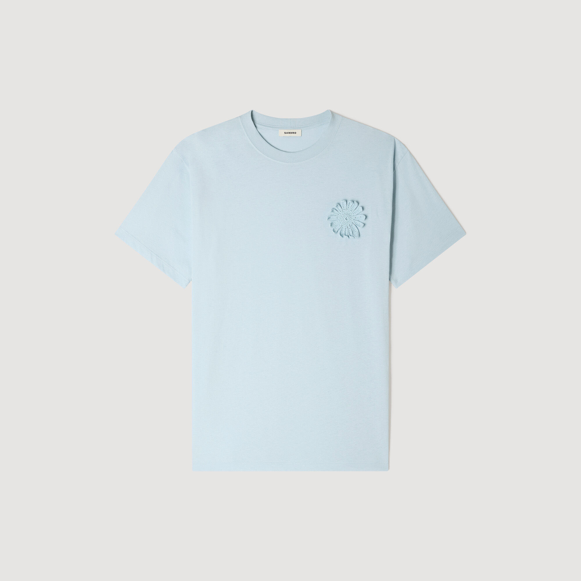 Cotton crochet flower T-shirt