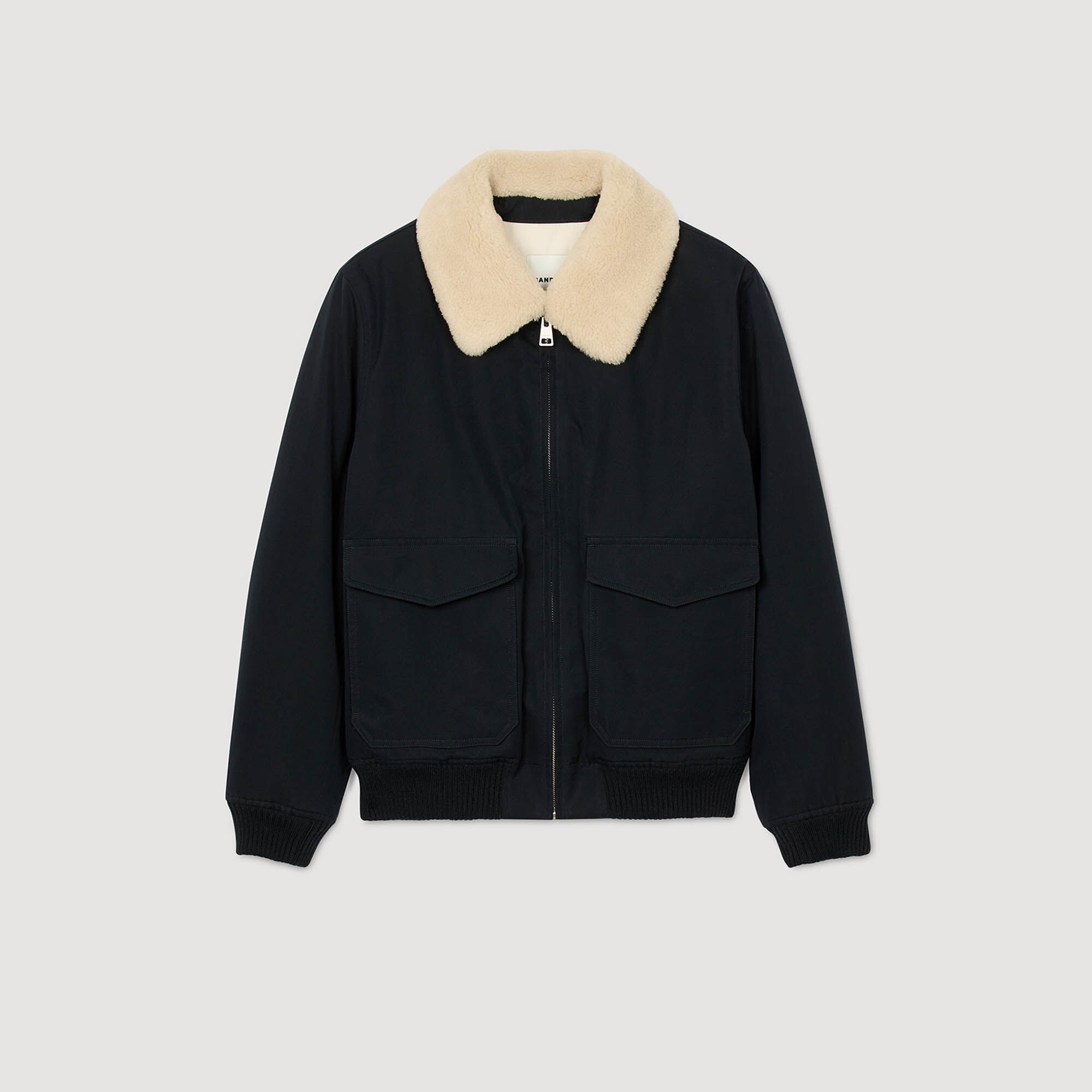 Removable collar aviator jacket