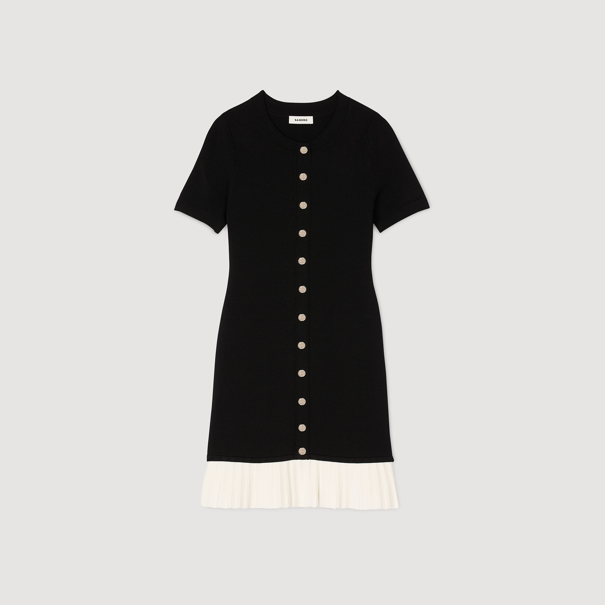 Mini knit dress with ruffle