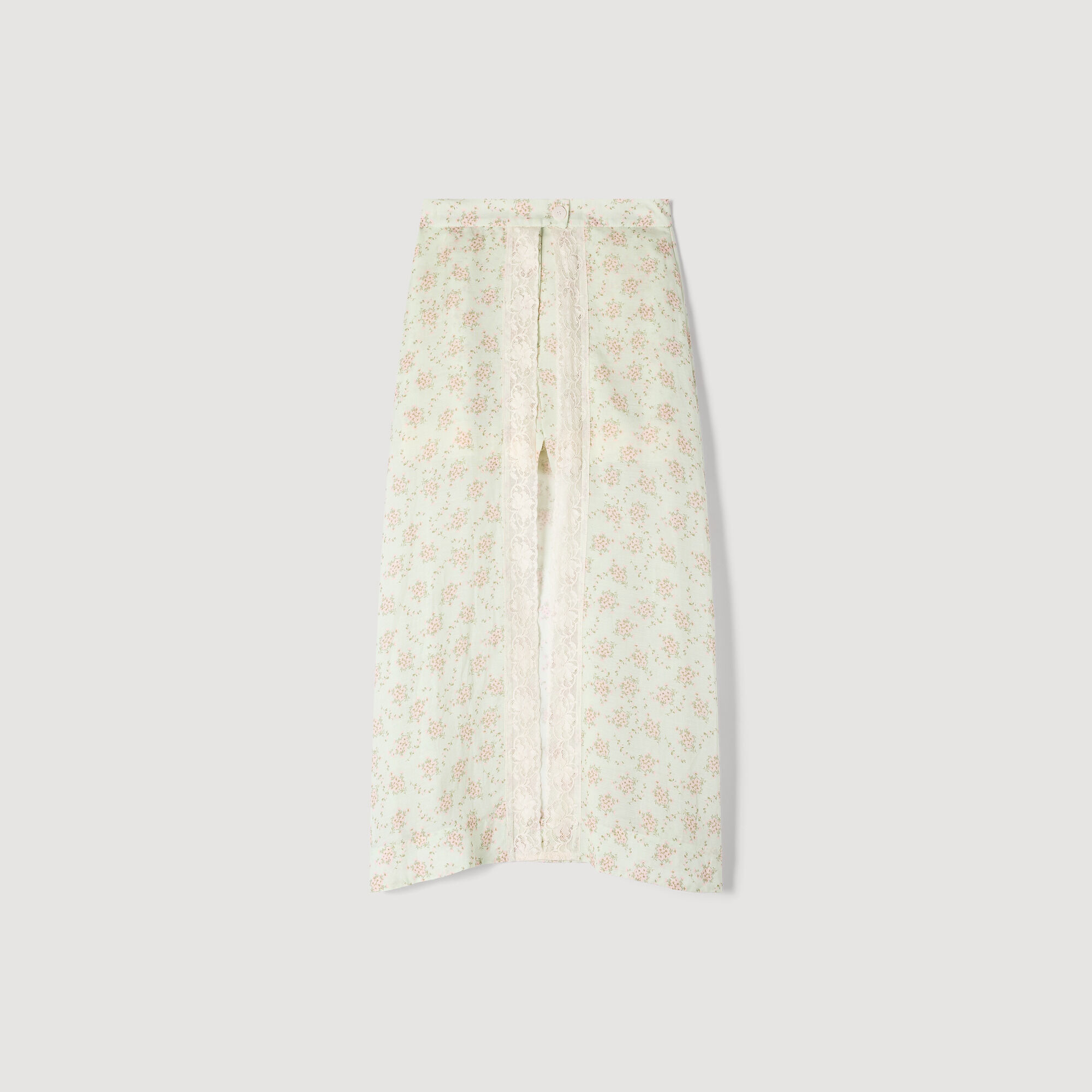 Floral print maxi skort