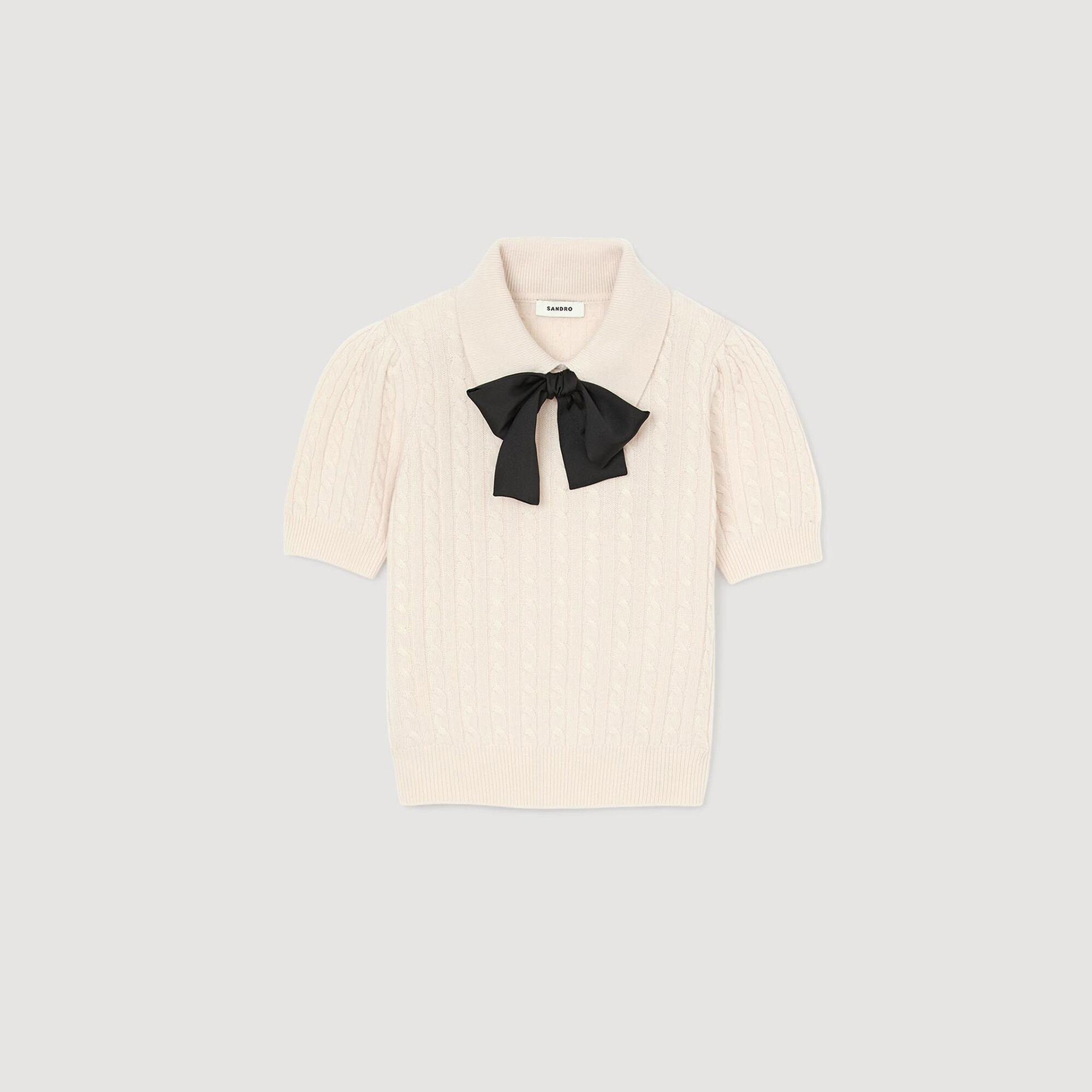 Polo-neck knit sweater