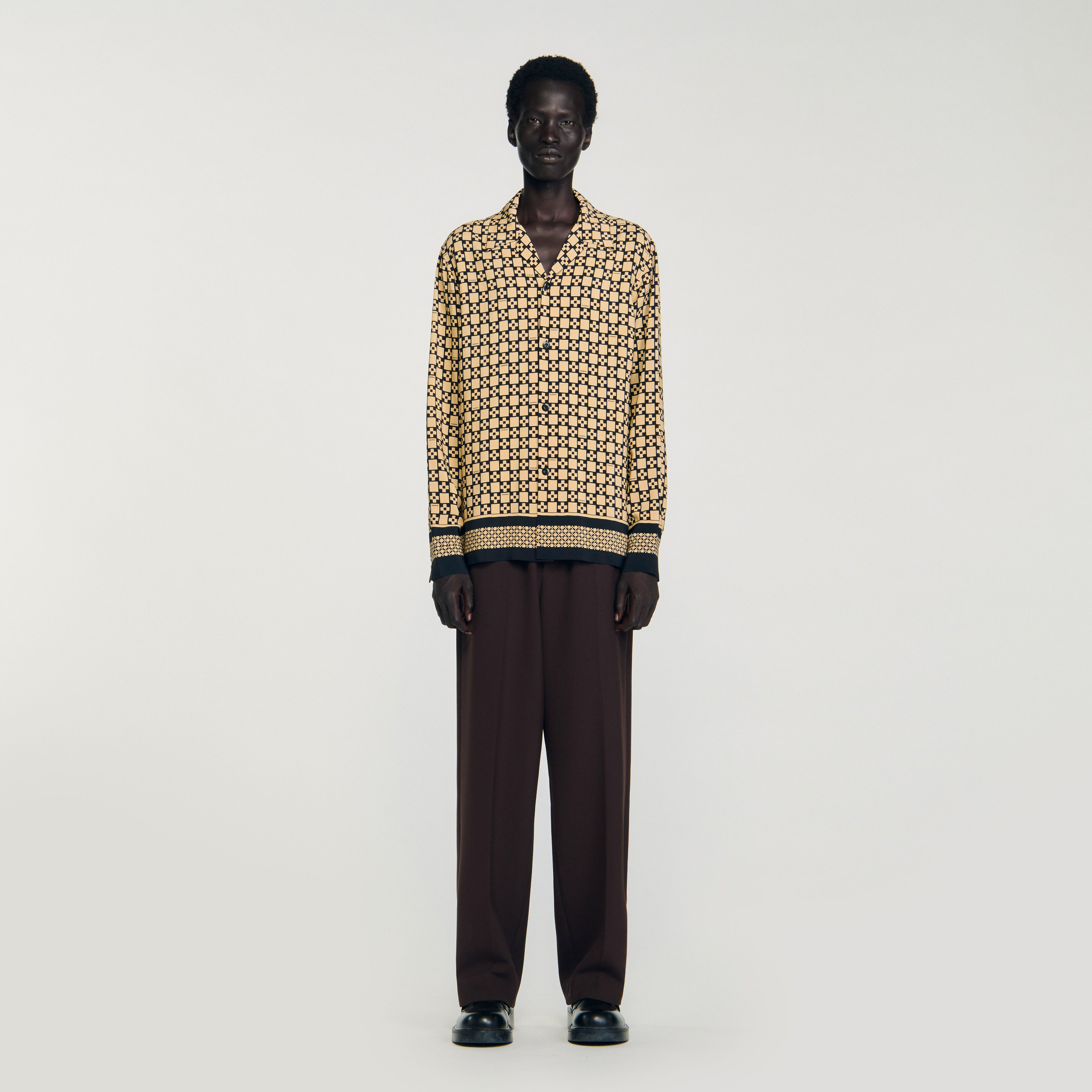 Square cross long sleeve shirt
