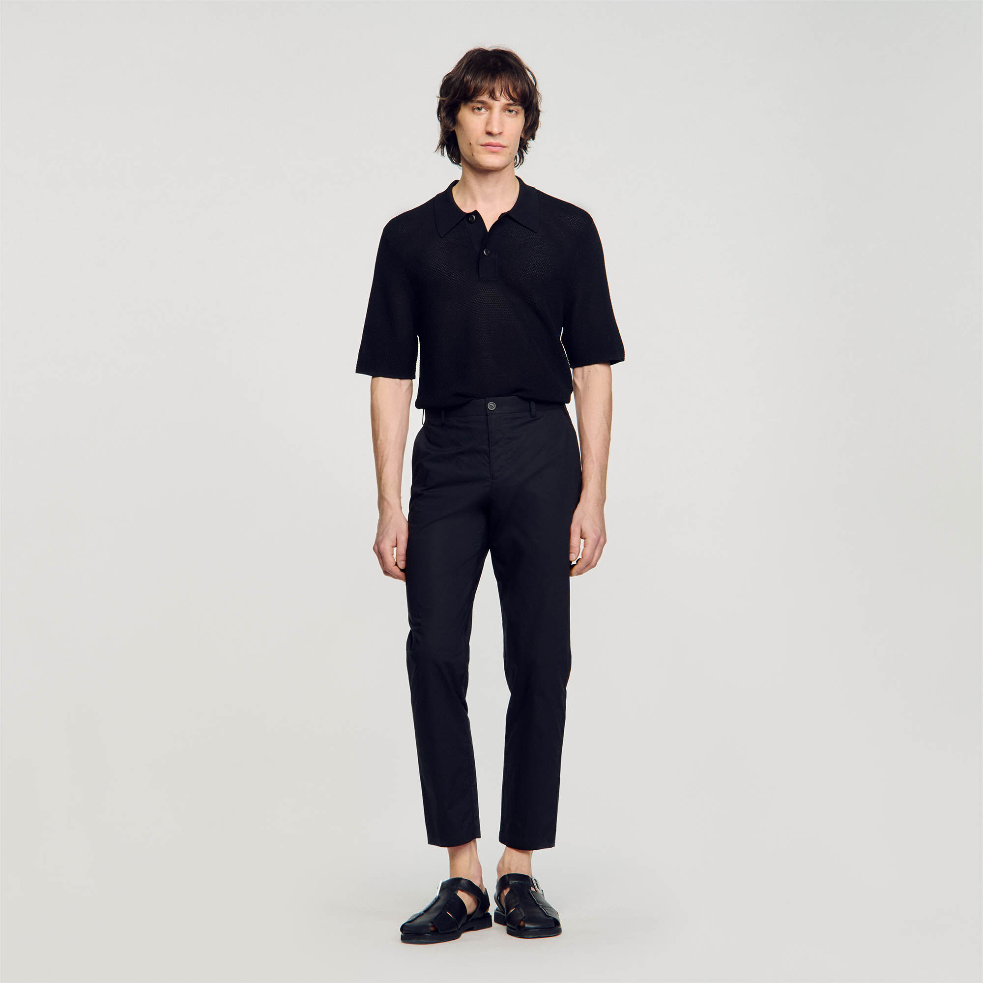 Cotton carrot-cut trousers