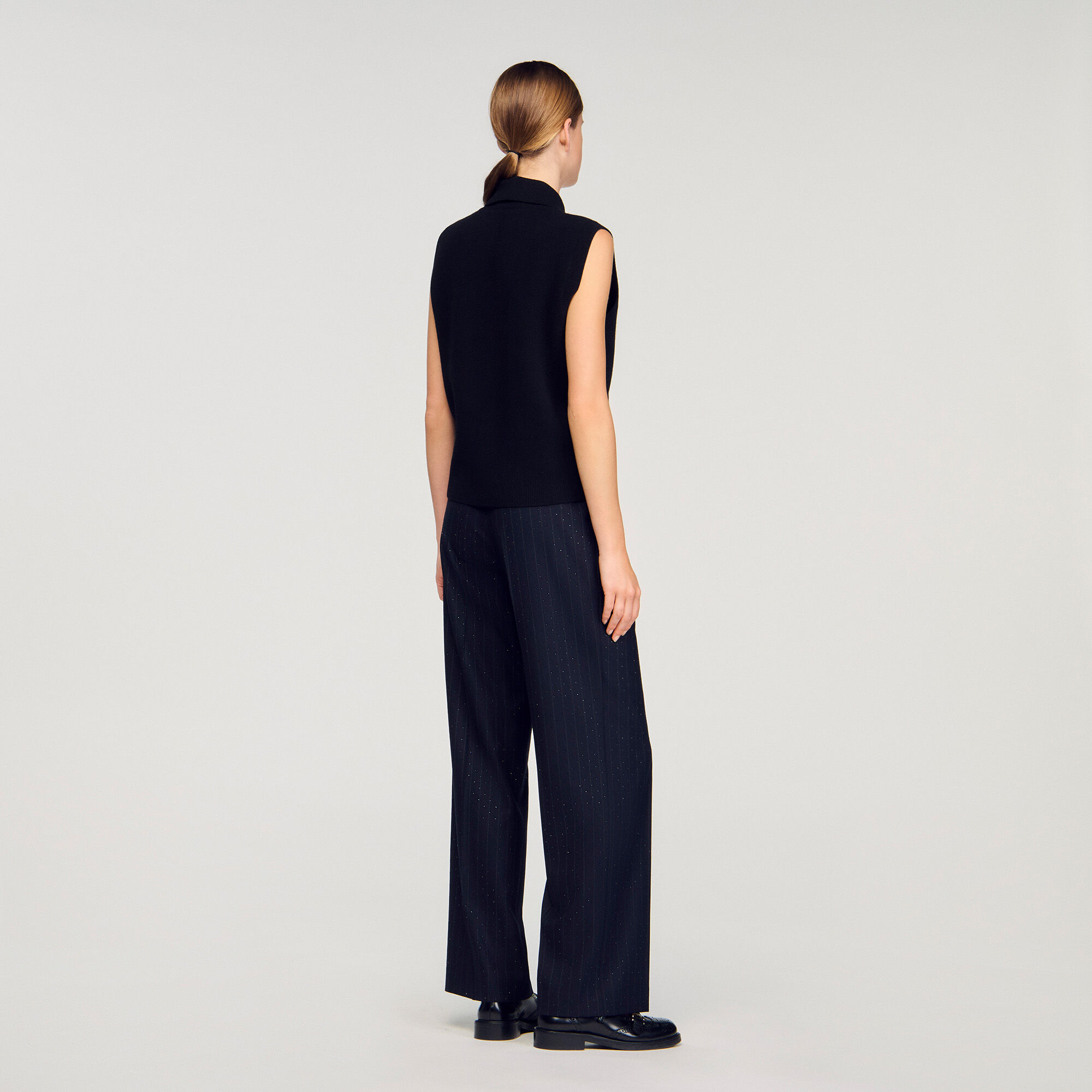 Detachable Tie-Neck Sweater