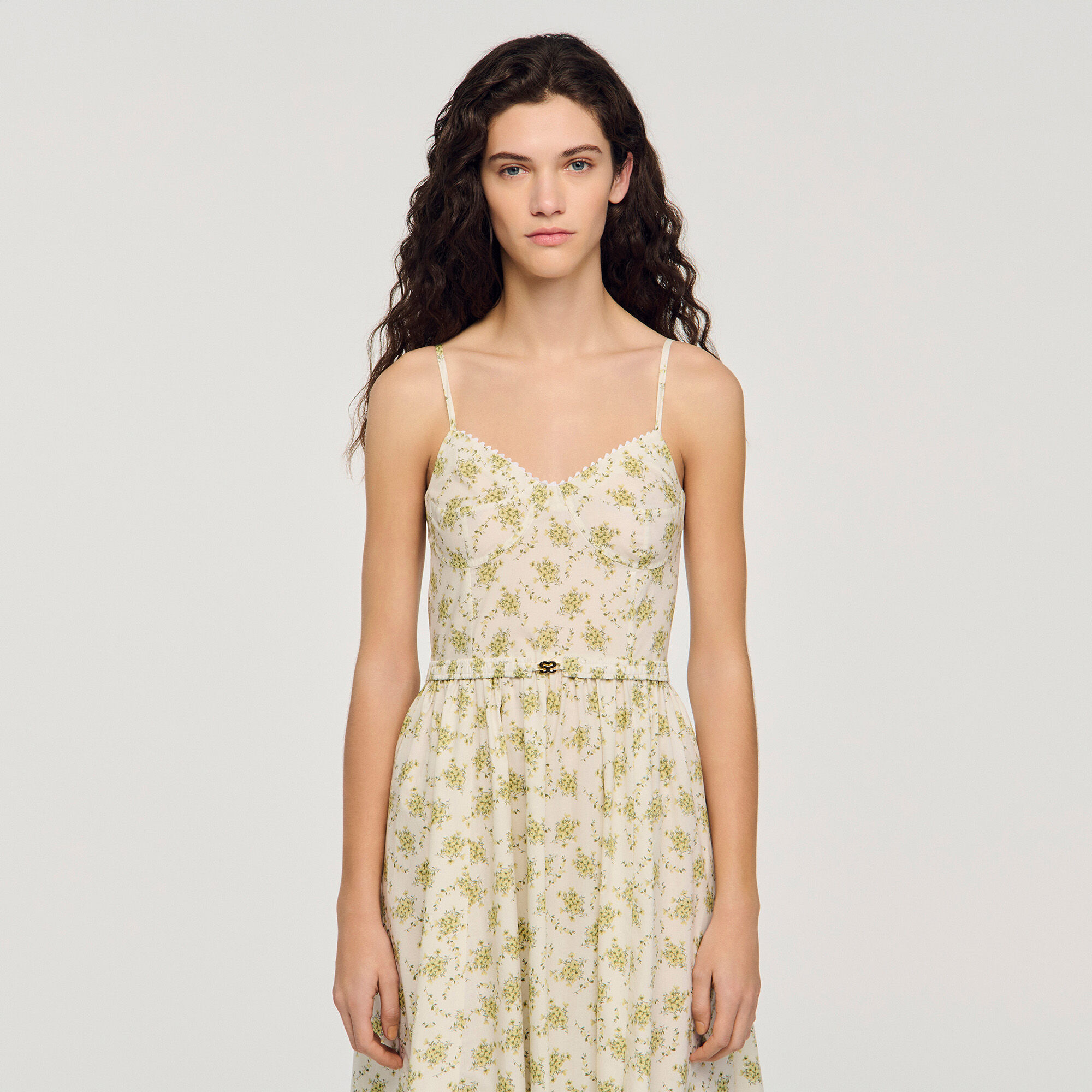 Floral midi dress with straps