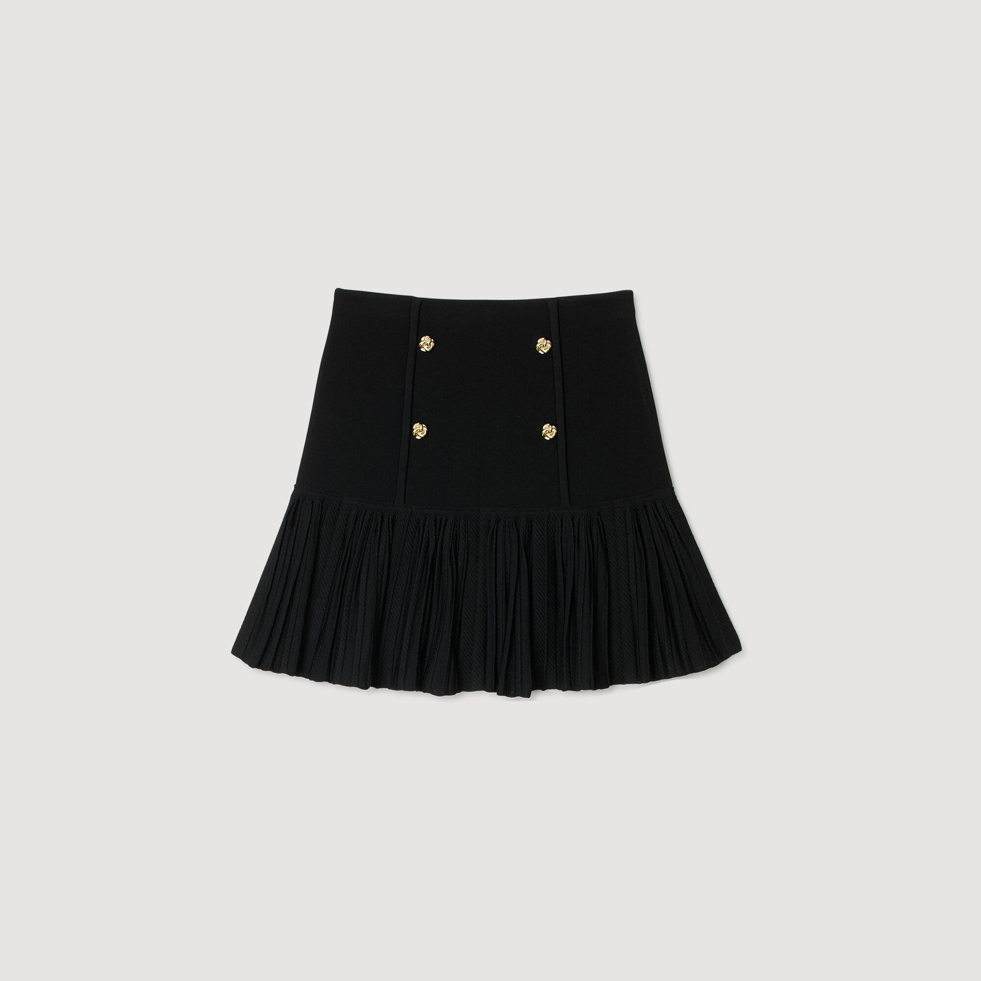 Mini pleated fine knit skirt