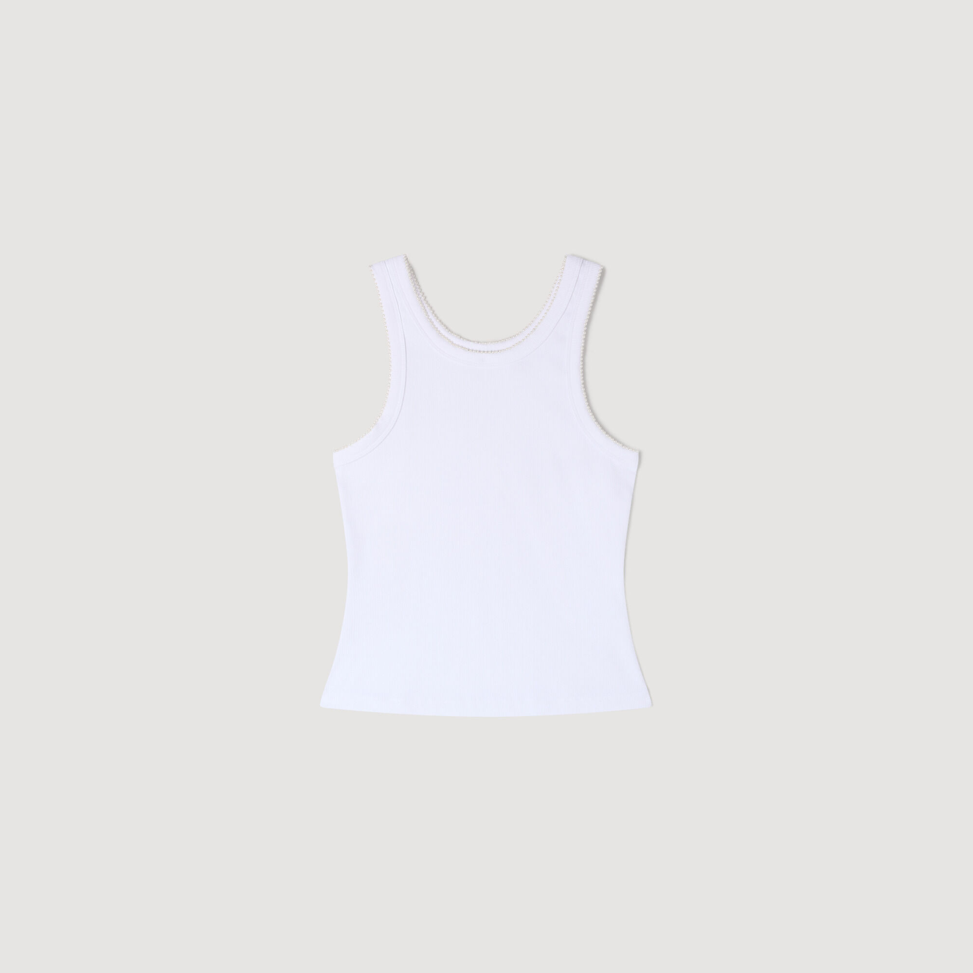Beaded ribbed vest top