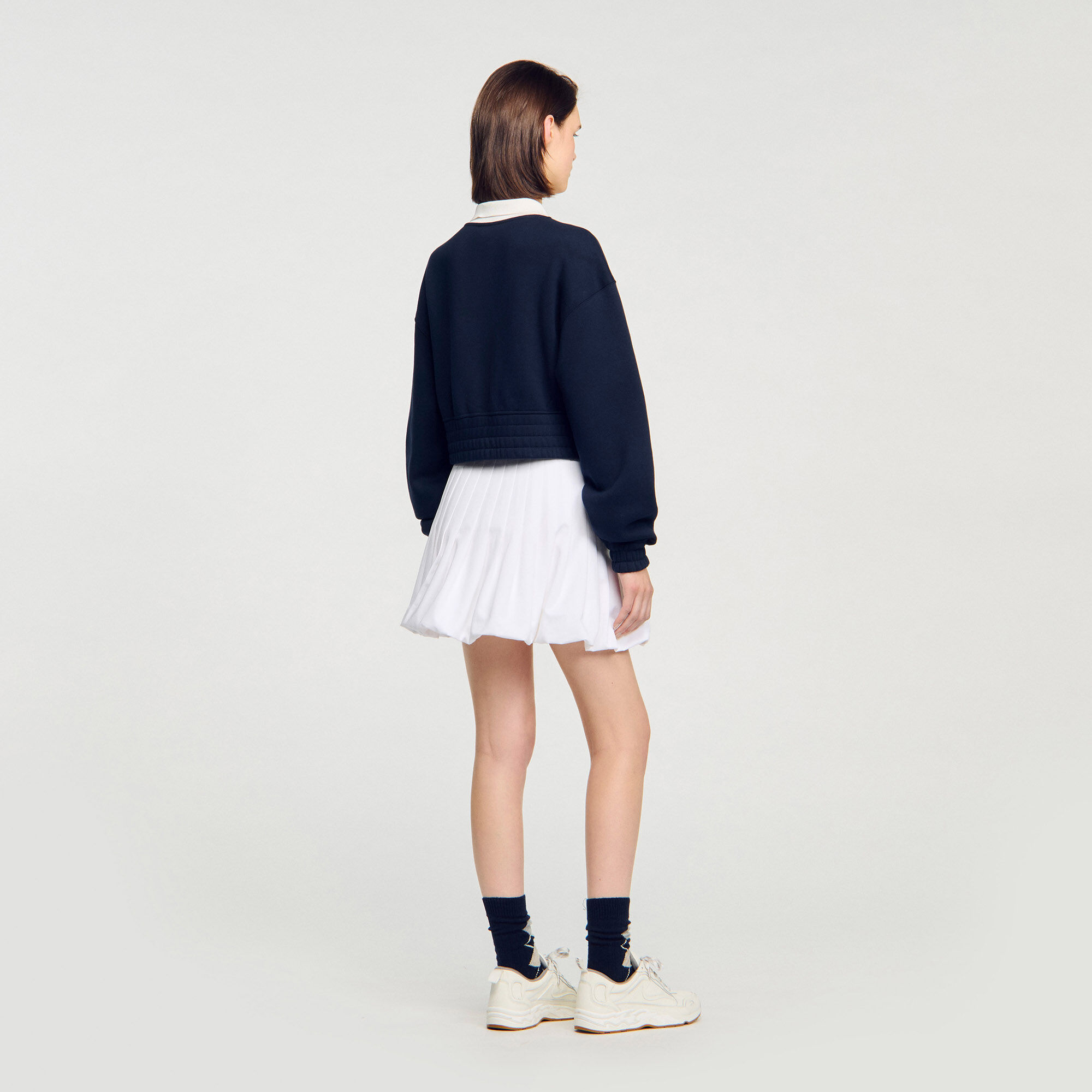 Cropped two-tone sweatshirt