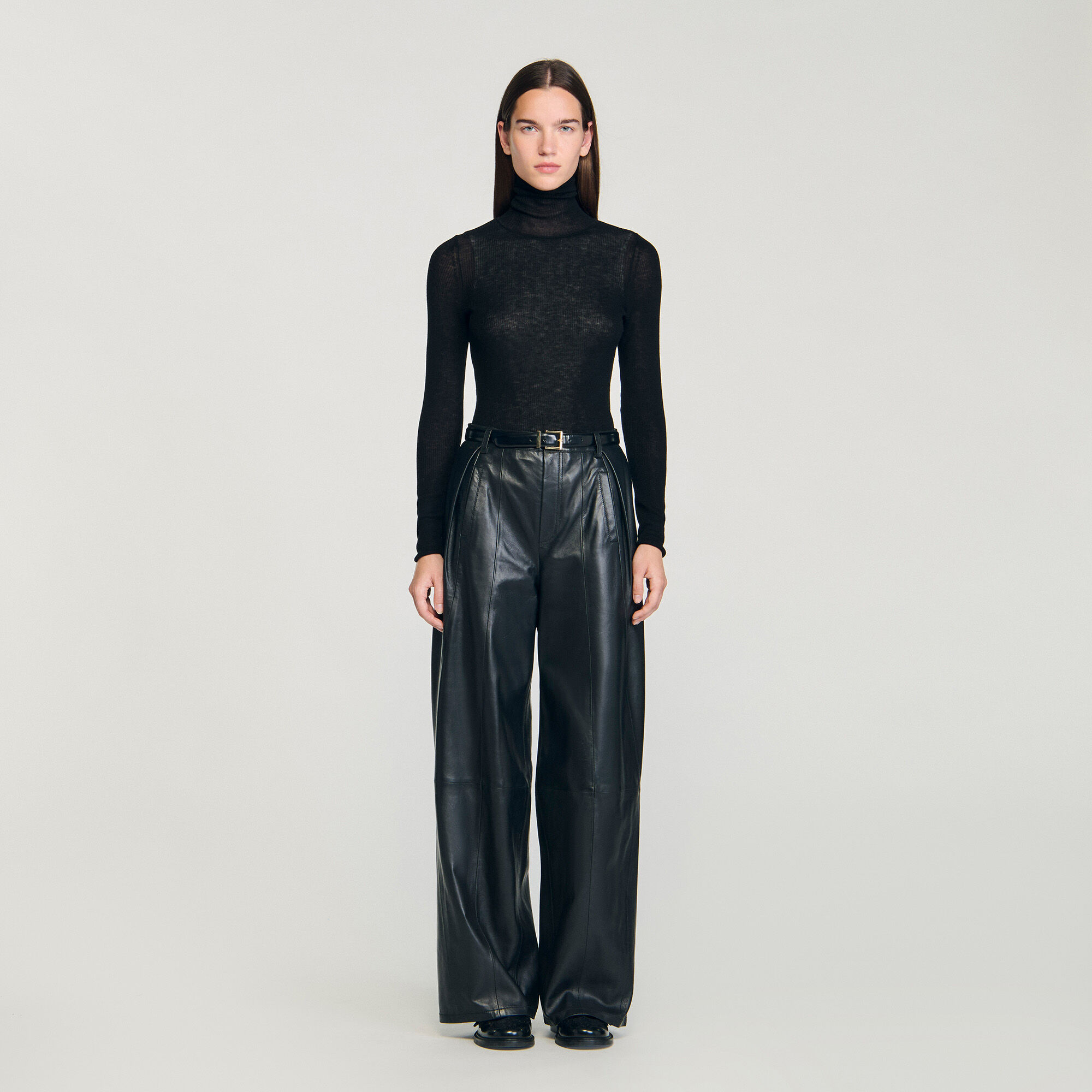 Layered turtleneck sweater