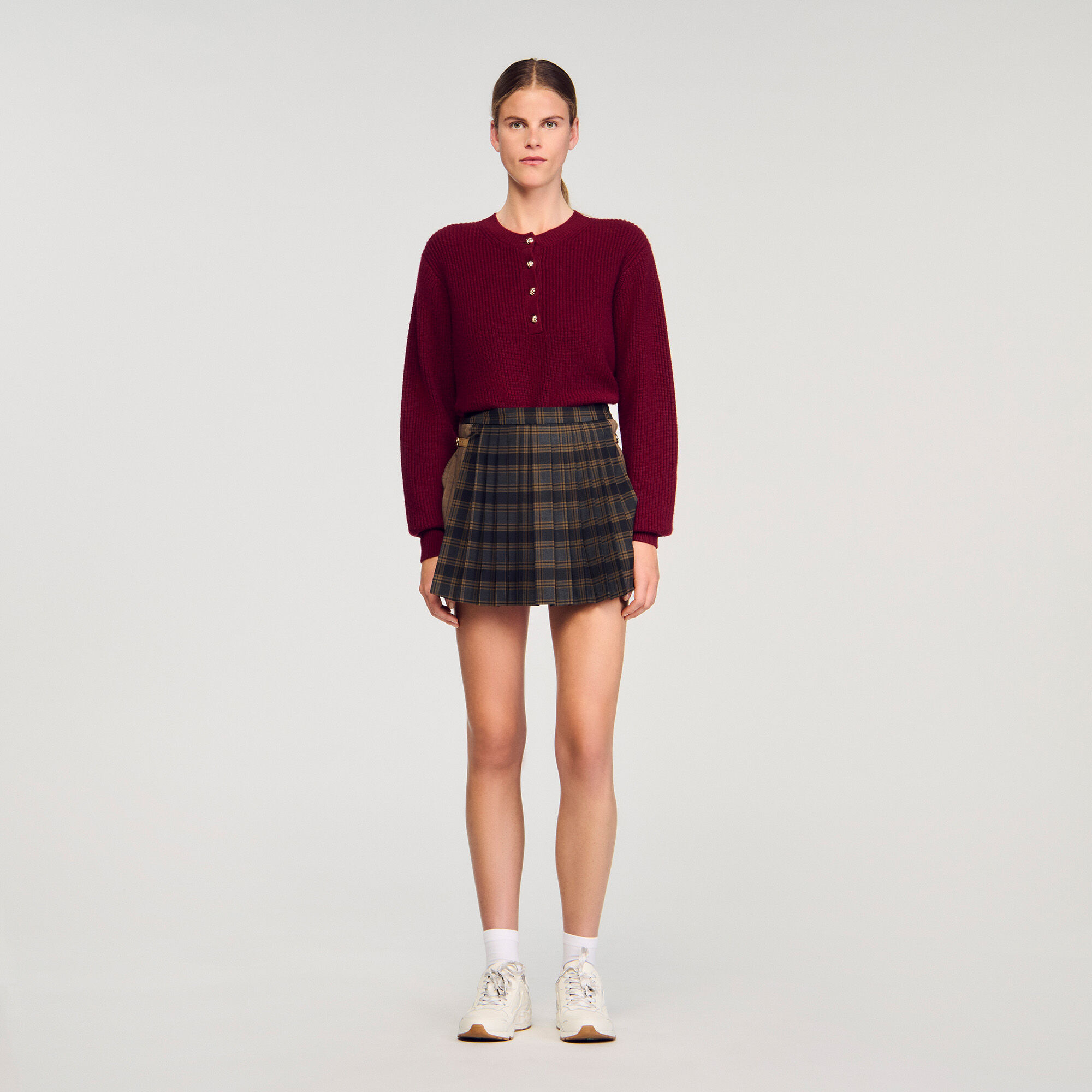 Wool and cashmere button sweater