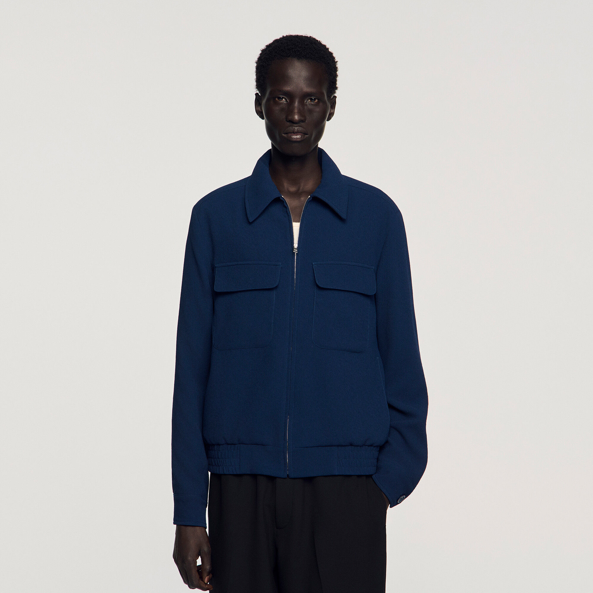Textured zip-up jacket