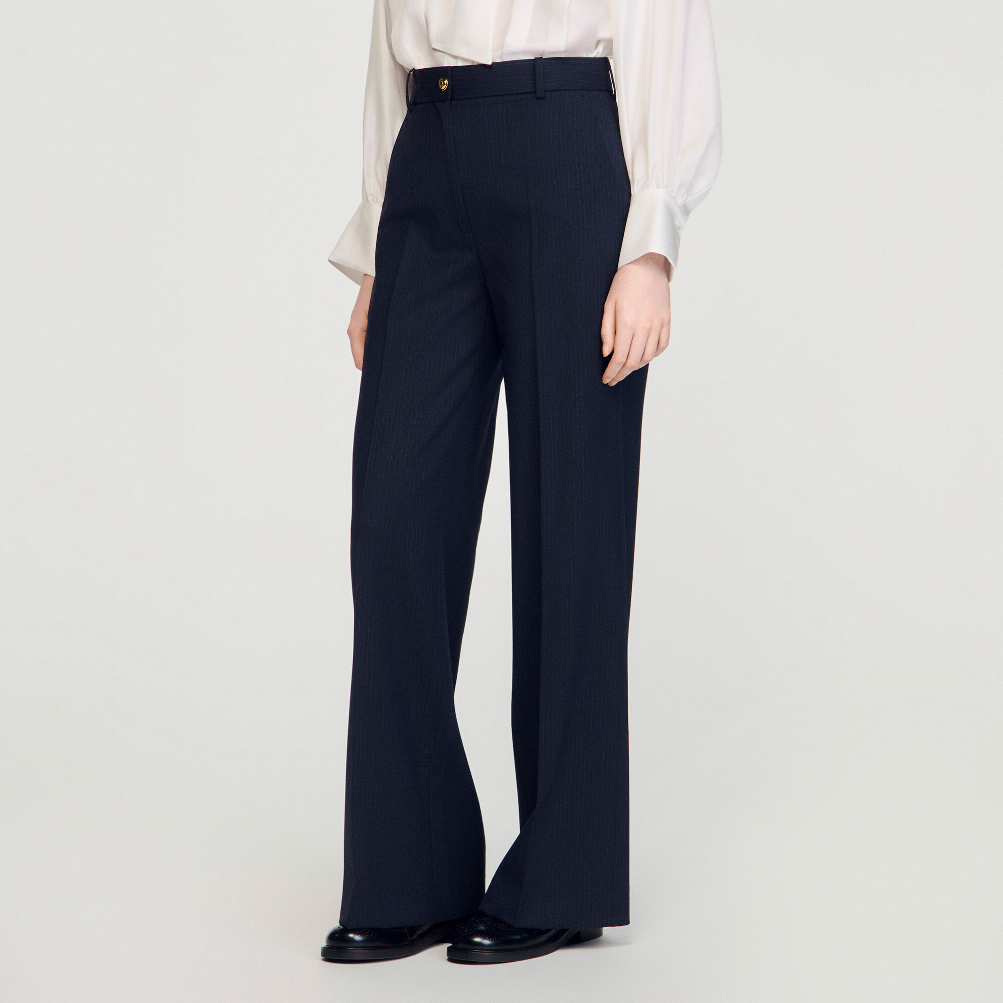 Minimal chalk-striped trousers