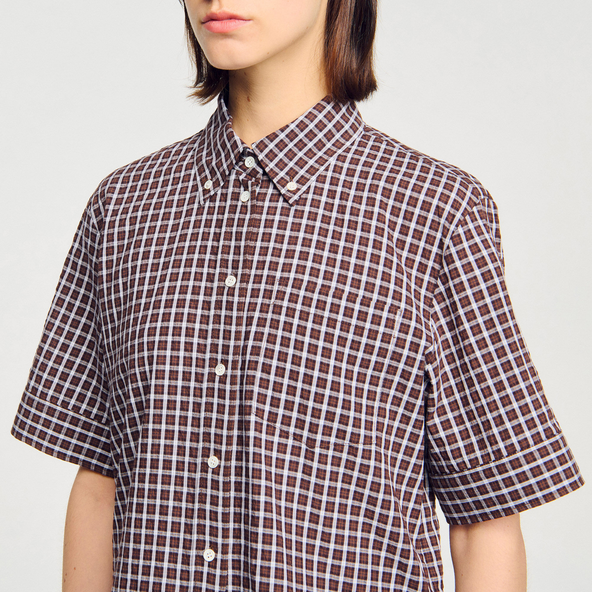Oversized checkered shirt