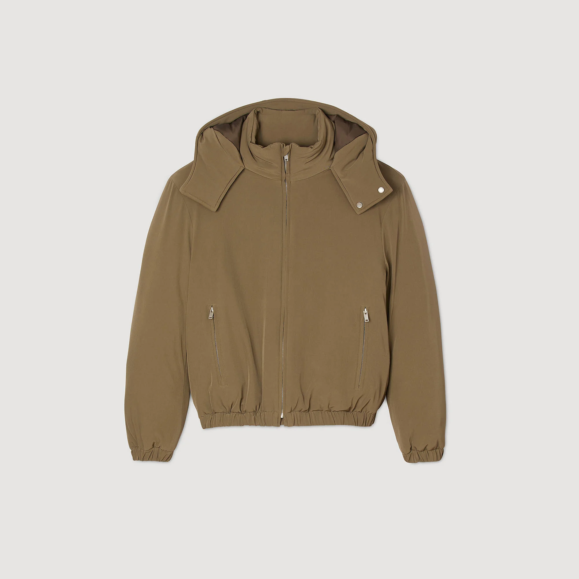 Puffer jacket with removable hood