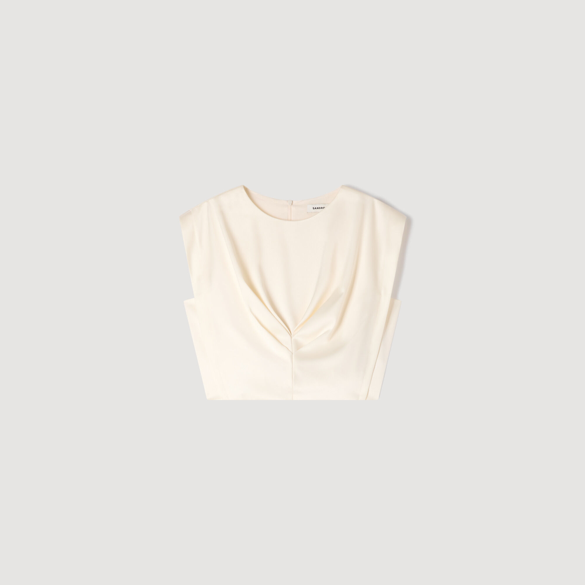 Pleated satin crop top