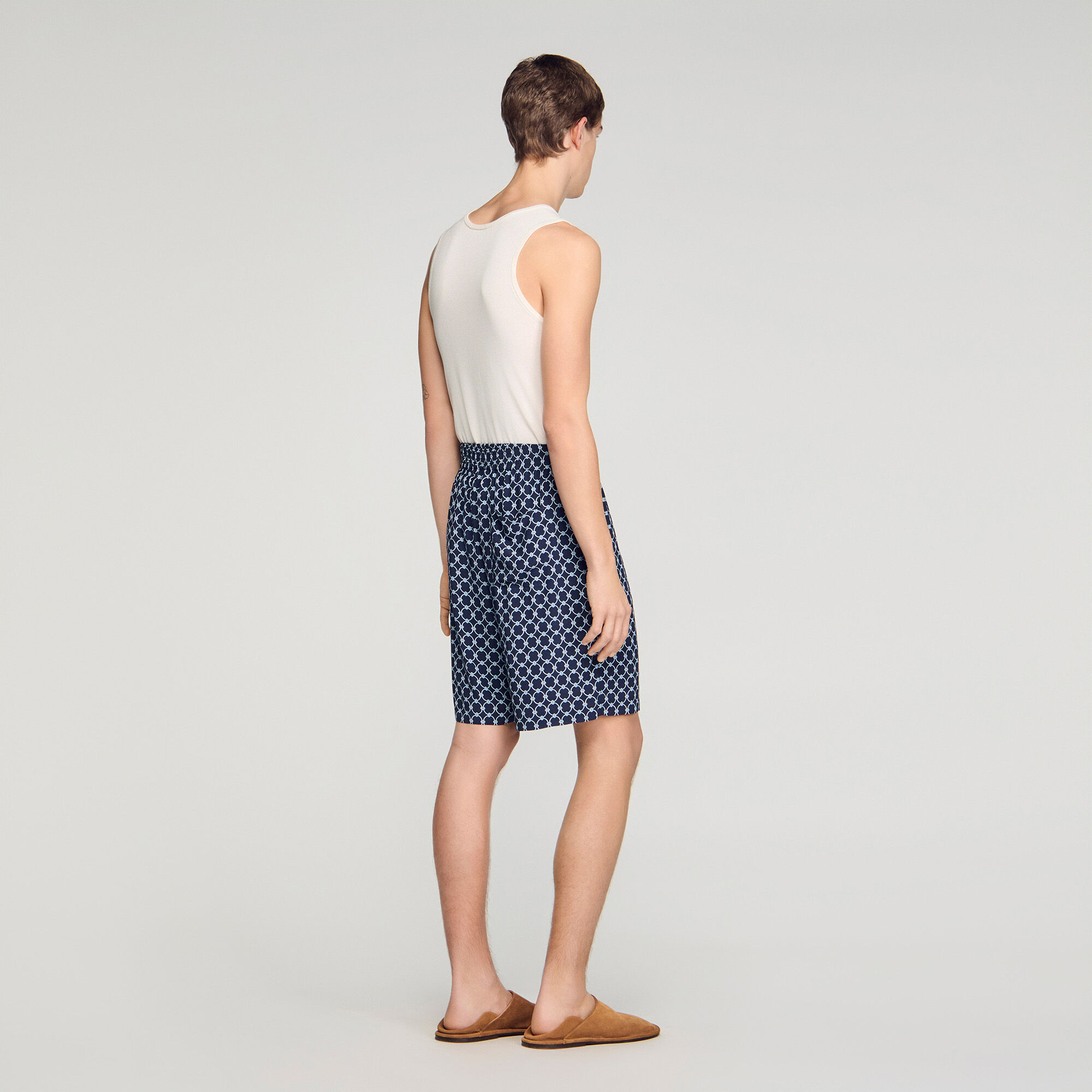 Link print flowy shorts