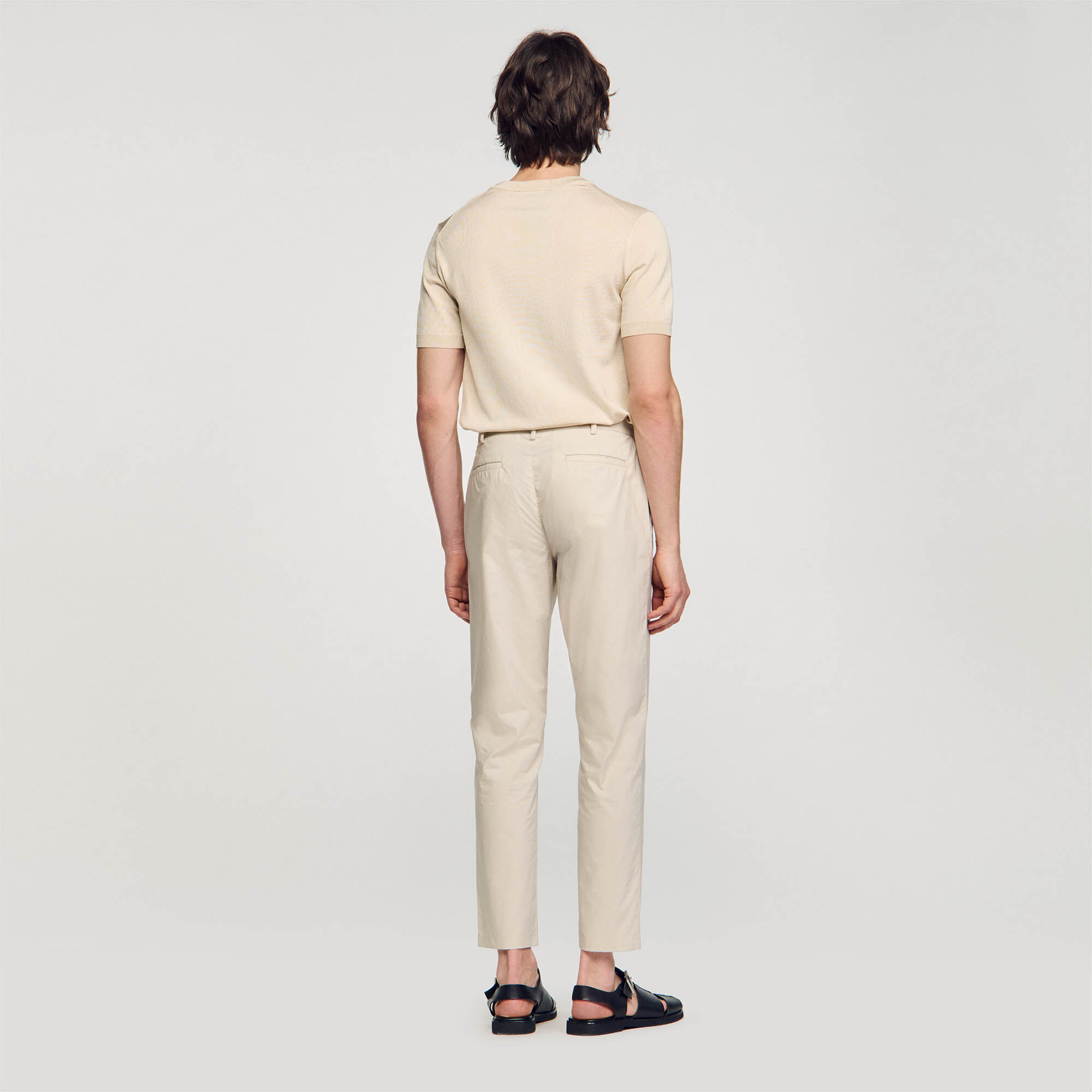 Cotton carrot-cut trousers